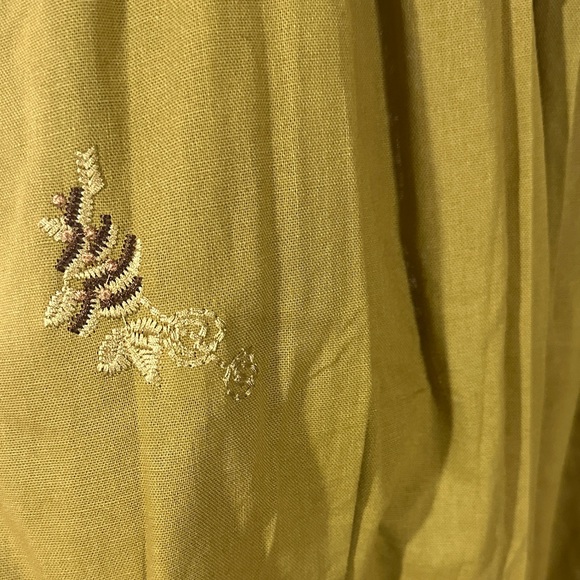 Olive Green Women's Skirt with Pink Accents - Picture 3 of 5